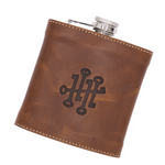Blade and Bow Leather Flask