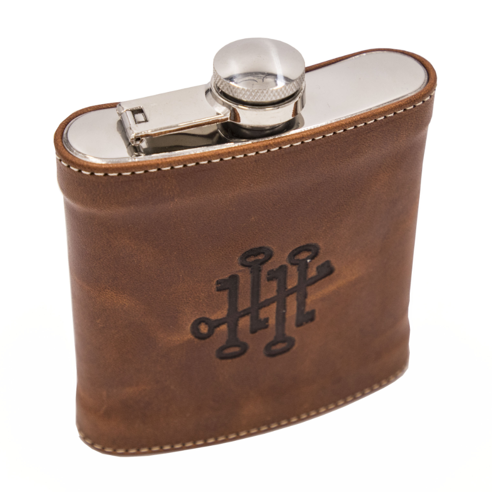 Blade and Bow Leather Flask