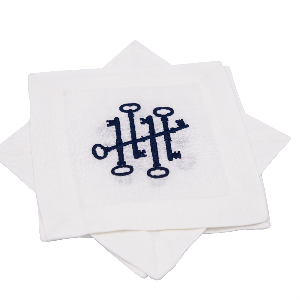 Blade and Bow Embroidered Napkin - Set of 4